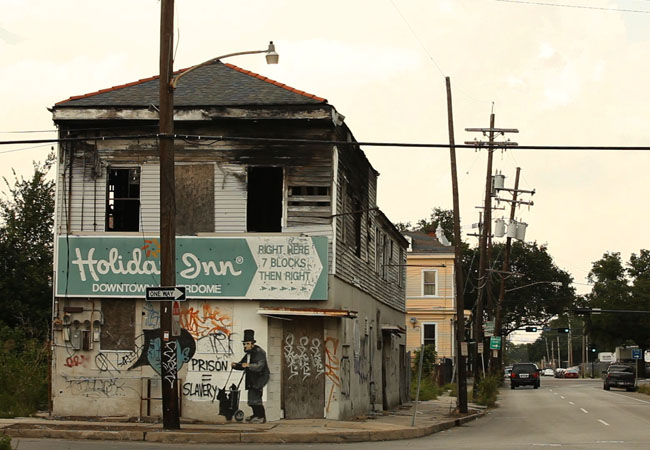 Steve Bransford, Lincoln graffiti, New Orleans, Louisiana, 2010.