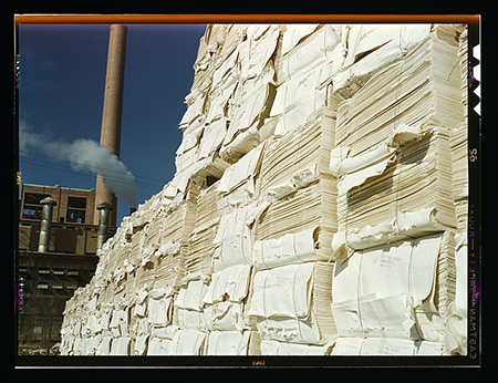 John Vachon, Southland Paper mill, Kraft (chemical) pulp used in making newsprint, Lufkin, Texas, 1943.