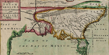 Edw. Crisp, Detail of A compleat description of the province of Carolina in 3 parts, the west part by Capt. Tho. Nairn, 1711. Library of Congress Geography and Map Division, 2004626926.