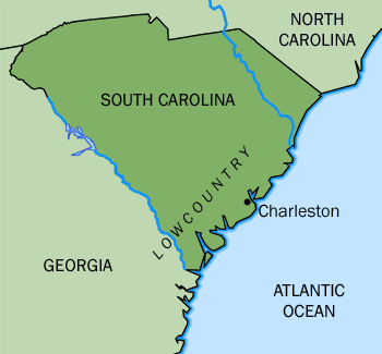 Map of Charleston, South Carolina and the South Carolina Lowcountry, 2011.
