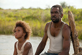 Hushpuppy and Wink, played by Dwight Henry. Still from Beasts of the Southern Wild, Twentieth Century Fox, 2012.
