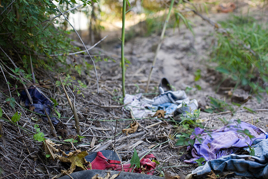 Susan Harbage Page, Clothing left behind on the US bank of the Rio Grande, Brownsville, Texas, 2008.