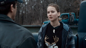 Ree in deer head sweatshirt, Winter's Bone, 2010.