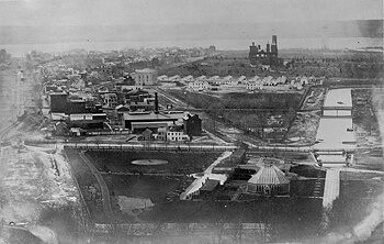 Early photograph of Washington, D.C., from the Capitol looking west-southwest, c. 1863. Library of Congress Prints and Photographs Division, LC-USZ62-127632.
