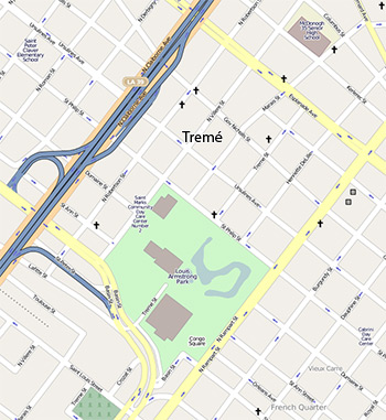 Map of the Neighborhood of Tremé.  ©OpenStreetMap contributors, CC-BY-SA.