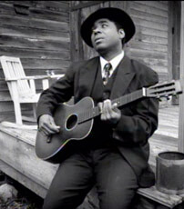 Re-enactment of Blind Willie Johnson in The Soul of a Man, 2003. 