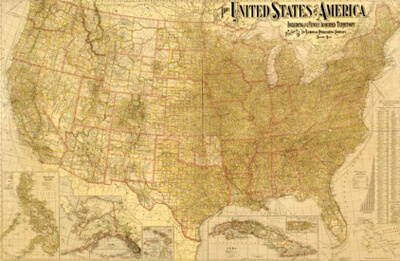 United States map, 1901