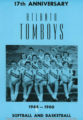 Many women formed same-sex friendships and romantic relationships through softball teams like the Tomboys and the Lorelei Ladies. Programs, such as the one pictured here, were distributed to spectators at the games. Tomboys program, 1960. Courtesy of the Kenan Research Center at the Atlanta History Center.