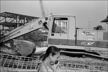 David Wharton, Woman on Cell Phone and Construction Site, Chattanooga, Tennessee