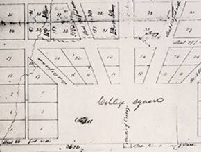 Edward Lloyd Thomas (surveyor), Plan of the Town of Oxford, Georgia, 1837. Courtesy of Emory University Archives.