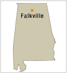 Map of Falkville, Georgia.