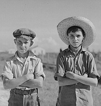 Marion Post Walcott, Library of Congress, Prints & Photographs Division FSA-OWI Collection Reproduction Number: LC-USF34-054253-D DLC, Cajun children on Terrebonne Project, Schriever, Louisiana, 1940.