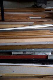 John Howard, Decommissioned flooring, moulding, railing, siding, and plain pickets, Henry County, Georgia, November 2009.
