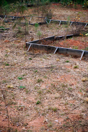 John Howard, Abandoned frame for a concrete slab marks a futile floor plan, Henry County, Georgia, November 2009.