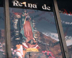 Statue of Our Lady of Guadalupe outside of the Misión Católica. Doraville, Georgia. Photo by Mary Odem, 2001