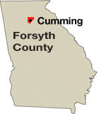 Map of Cumming, Forsyth County, Georgia