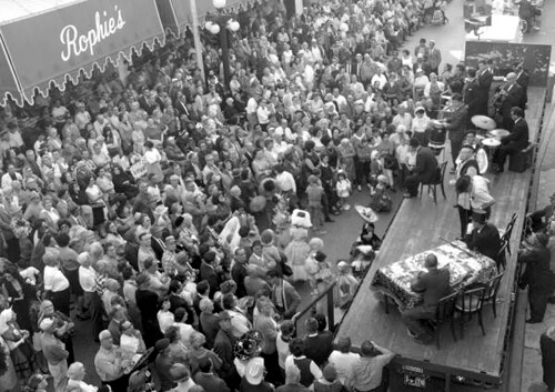 Karl Holland, Large crowd gathered in Ybor City for the Gasparilla Carnival, Tampa, Florida, 1966. Catalog no.: c660419. Florida Photographic Collection.