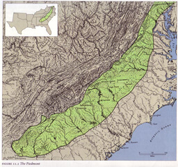 Figure 2.1 The Piedmont from James W. Clay, Paul D. Escott, Land of the South (Birmingham, AL: Oxmoor House, 1989).