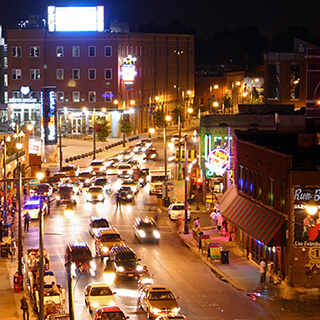 Beale Street at night, Memphis, Tennessee, 2005 - Southern Spaces