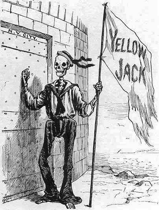 Death as a sailor bringing yellow fever to New York. Illustration by unknown creator, published by Frank Leslie's Illustrated Newspaper. Courtesy of the Civil War Profiles website.