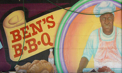 Ben's Long Branch Bar-B-Q, operated by Mississippi native Ben Wash, closed in 2009 after more than twenty years in business. Photograph by Flickr user Kent Wang (CC BY-SA 2.0).
