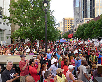 Moral Monday demonstration, Raleigh, North Carolina, July 29, 2013. Photograph by Cristóbal Palmer. Courtesy of Cristóbal Palmer.