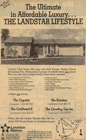 "The Landstar Lifestyle," Landstar Homes advertisement, Home Finder, 1979.