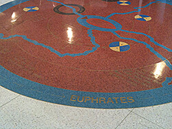 Rivers, Langston Hughes Lobby, Schomburg Center for Research in Black Culture, New York Public Library, New York, New York, May 22, 2011. Flickr photograph by Matt Kingston. This public art installation and peace memorial honors Harlem Renaissance poet Langston Hughes and Arturo A. Schomburg. Creative Commons License CC-BY 2.0.