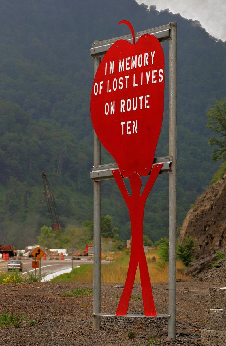 Seat belt use remains low despite high numbers of traffic fatalities in coal mining states like West Virginia and Kentucky. Mingo County, WV, 2005.