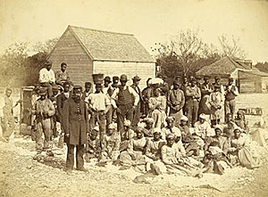 Slaves of the Rebel General Thomas F. Drayton, Hilton Head, South Carolina, 1862. Photograph by Henry P. Moore. Courtesy of the Library of Congress, Prints and Photographs Division, LC-DIG-ppmsca-04324.