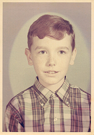 Photograph of a young Jim Grimsley, age 11, Jones County, North Carolina, 1966. Courtesy of Algonquin Books. 