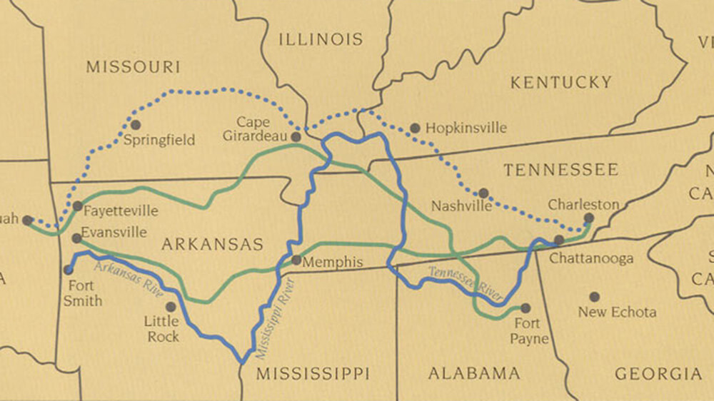 trail of tears blank map