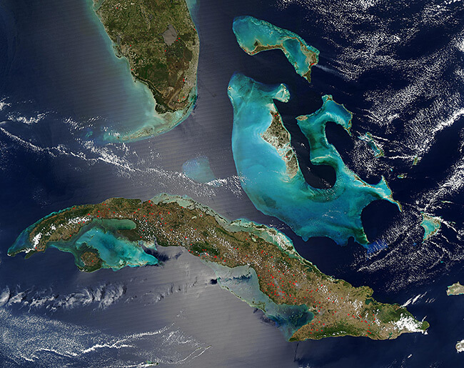 Jeff Schmaltz, Fires in the Bahamas, Florida, and Cuba, 2004.