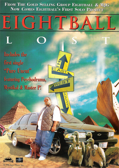 Promotional image for 8-Ball’s triple CD Lost. (Suave House, 1998).