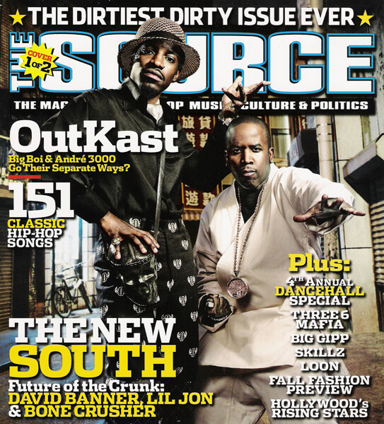 OutKast on the cover of The Source, Issue #169. September 2003.