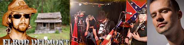 The English southern rock cover band The Dirty South blends hillbilly and confederate imagery; at right, Australian DJ/producer Dirty South.