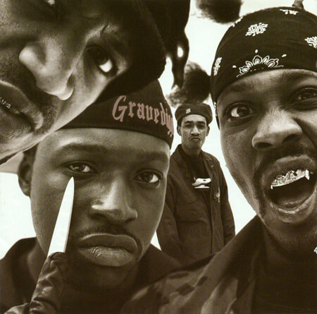 Detail from album cover for 6 Feet Deep by Gravediggaz. (V2 North America, 1994).