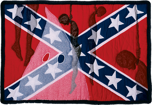 Southern Heritage/Southern Shame, 2001. © Gwendolyn A. Magee. Pieced, quilted, and appliquéd fabrics, with cording. 22.5''x32.5''. Collection of Michigan State University Museum, East Lansing, Michigan. Purchased with funding from the MSU Office of Research and Graduate Studies and the MSU Foundation. Photography © 2014 Roland L. Freeman.