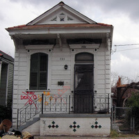 Hard Rain, 725 Lizardi @ Dauphine, Holy Cross, New Orleans, Louisiana, November 4, 2005. Photograph by Ian J. Cohn. © Ian J. Cohn.