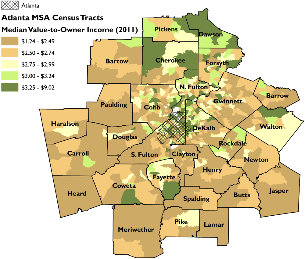 Atlanta Census Tract Map Segregation's New Geography: The Atlanta Metro Region, Race, And The  Declining Prospects For Upward Mobility - Southern Spaces