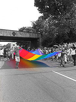 Participants march in the 2009 Memphis, Tennessee gay pride parade. Photograph by Debbie Ramone. Courtesy of Debbie Ramone.