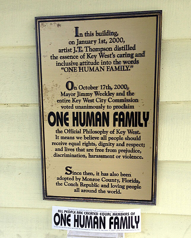 One Human Family sign, Key West, Florida, December 18, 2012. Photograph courtesy of Flickr users Ed and Eddie. Creative Commons license CC BY-SA 2.0.