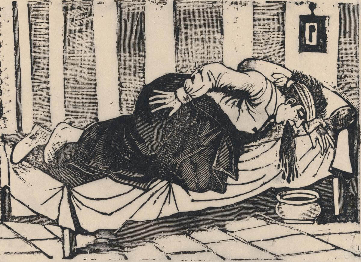 Death of Aurelio Caballero due to yellow fever in Veracruz, 1892. Etching on zinc by José Guadalupe Posada. Courtesy of the Drawings and Prints department, The Metropolitan Museum of Art.