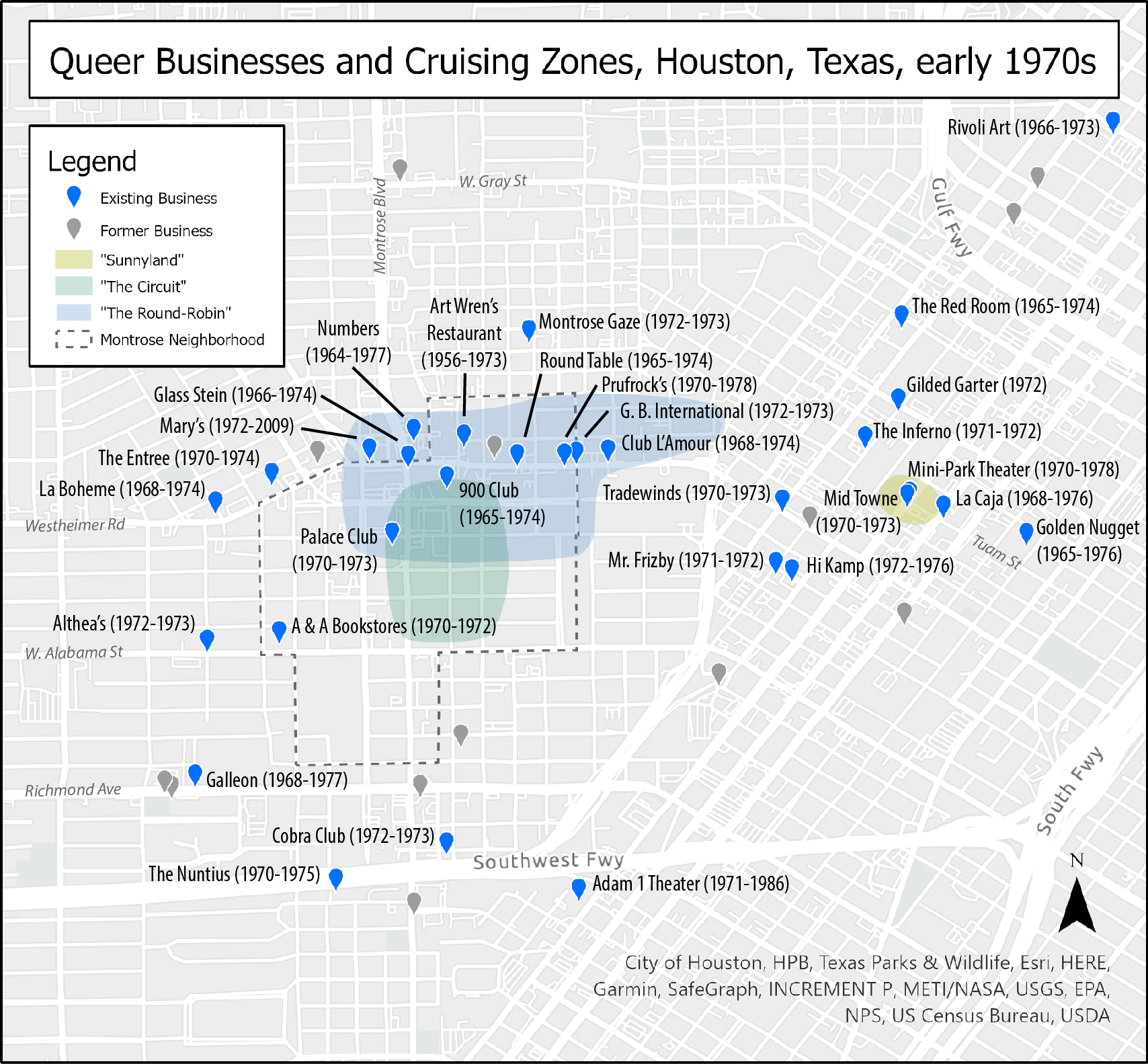 houston gay bars map