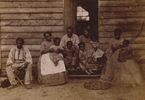 George Harper Houghton, Family of slaves at the Gaines' house, Hampton, Virginia, c. 1861. Courtesy the Library of Congress.