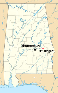 Map of Tuskegee, Alabama