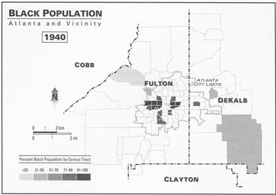Black Population: Atlanta and Vicinity, 1940 Kevin Kruse, White Flight: Atlanta and the Making of Modern Conservatism Princeton, NJ: Princeton University Press, 2005.